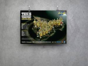 Hurricanes 2011 Campaign Poster showing the players standing in the seven Hurricanes franchise regions