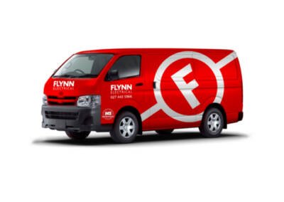 Van displaying Flynn Electrical Logo Design