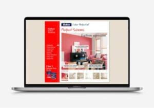 Laptop displaying Dulux Perfect Schemes website