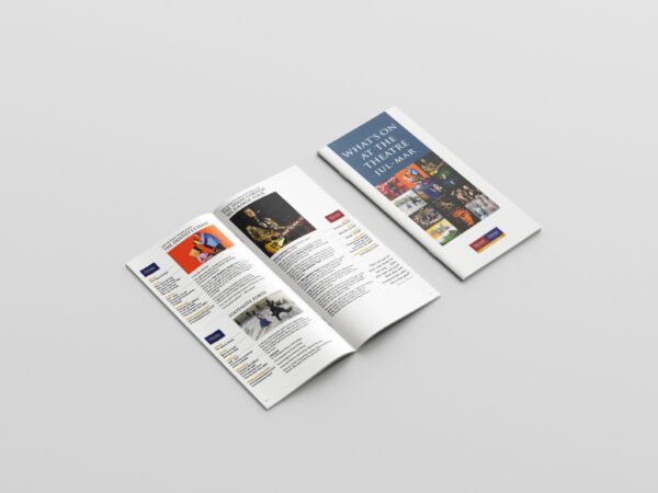 stjames theatre season brochure cover and double page spread