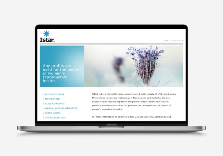 Laptop displaying Istar healthcare website homepage.