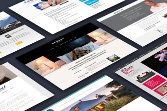 Variety of modern Wordpress website design previews.