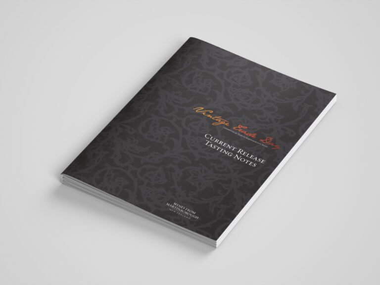 Elegant wine tasting notes book with black cover.