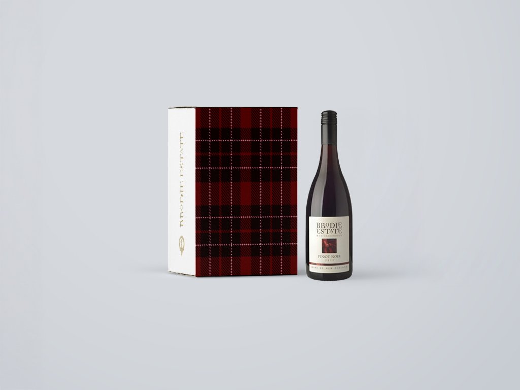 brodie estate brand design, bottle labelling, packaging and advertising.