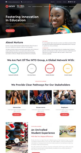 Nurture Higher Eduction Website